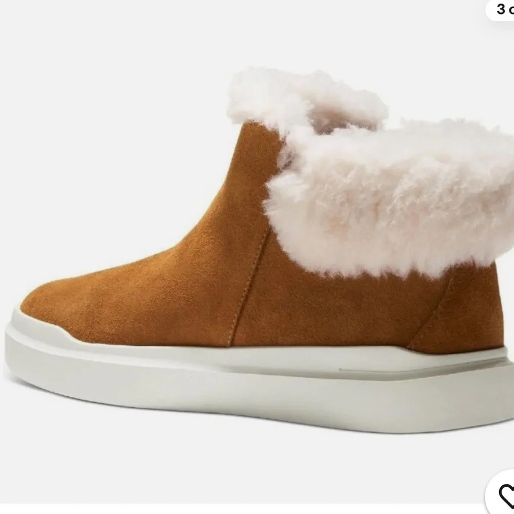 Cole Haan Grandpo Rally Caramel Suede Waterproof Ankle Boots, Size 7